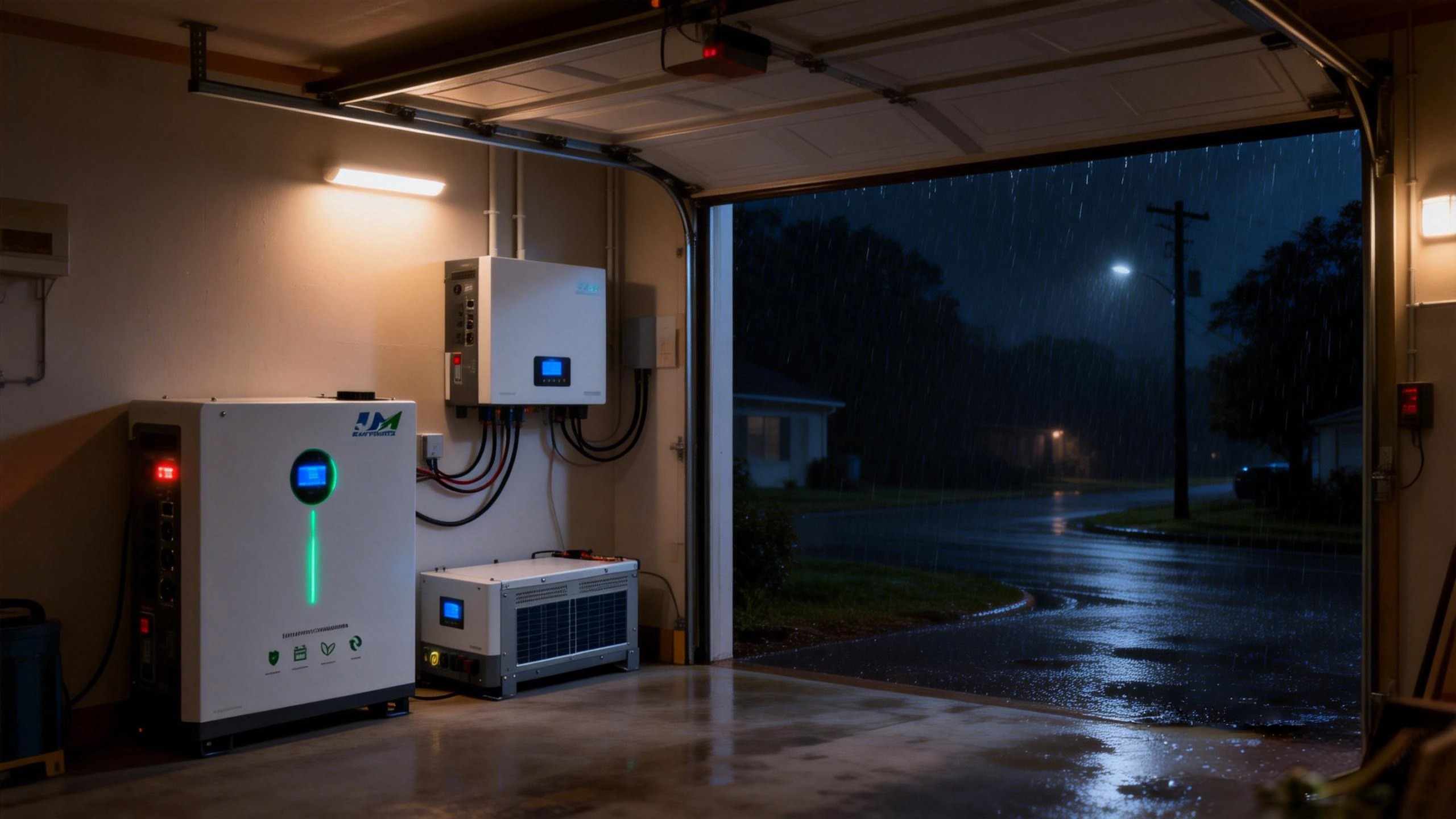 Home battery backup system providing power during hurricane outages in Florida